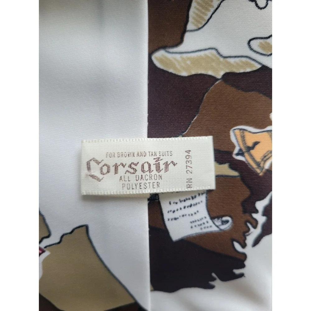 American History Cartoon Necktie Vintage Corsair